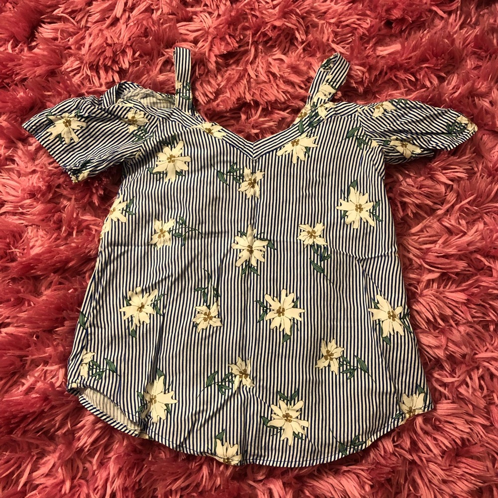 XS TOP // floral and stripes
